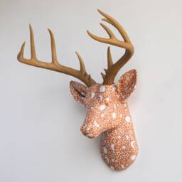 Faux Taxidermy Deer Head Fabric Wall Mount - Decor Celestial Boho Fad3200 - thumbnail 2