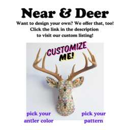 Faux Taxidermy Deer Head Fabric Wall Mount - Decor Celestial Boho Fad3200 - thumbnail 3