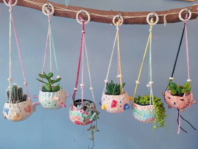 The Lush Pots Collection - Handmade Ceramic Hanging Planters, Succulent Pot Cactus Pot, Plant Indoor, Garden Outdoor Planter - image 1