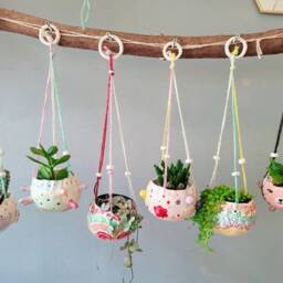 The Lush Pots Collection - Handmade Ceramic Hanging Planters, Succulent Pot Cactus Pot, Plant Indoor, Garden Outdoor Planter - thumbnail 3