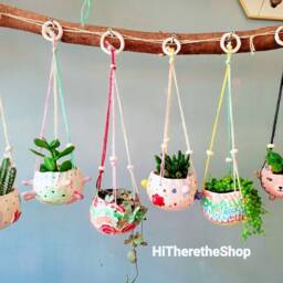 The Lush Pots Collection - Handmade Ceramic Hanging Planters, Succulent Pot Cactus Pot, Plant Indoor, Garden Outdoor Planter - thumbnail 2