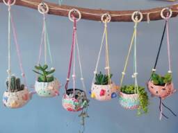 The Lush Pots Collection - Handmade Ceramic Hanging Planters, Succulent Pot Cactus Pot, Plant Indoor, Garden Outdoor Planter - thumbnail 1