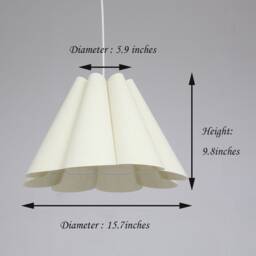Handmade Burlap Petal Pendant Light Modern Pleated Lighting-5# - thumbnail 2
