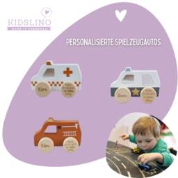 Wooden Toy Baby, Gift Birth, Wooden Car Fire Engine, Customizable - thumbnail 2
