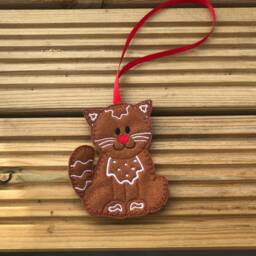 Cat & Dog Gingerbread Hanging Christmas Decorations, Tree Ornaments, Decoration, Cat Decoration - thumbnail 3