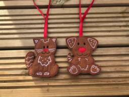 Cat & Dog Gingerbread Hanging Christmas Decorations, Tree Ornaments, Decoration, Cat Decoration - thumbnail 1