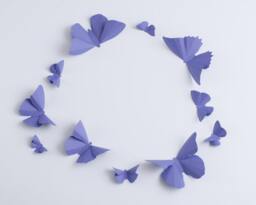 3D Butterfly Wall Art Heliotrope Purple Paper Silhouettes For Home Art Decor, Nursery, Children's Room - thumbnail 1