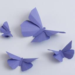 3D Butterfly Wall Art Heliotrope Purple Paper Silhouettes For Home Art Decor, Nursery, Children's Room - thumbnail 2