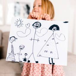 Double Print Cushion - Childrens Drawing First Kids Handwriting- We Love Nanny Grandad From Grandchildren - thumbnail 2