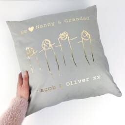 Double Print Cushion - Childrens Drawing First Kids Handwriting- We Love Nanny Grandad From Grandchildren - thumbnail 3