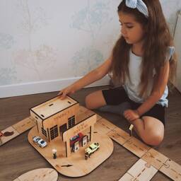 Wooden Car Track, Puzzle Road, Montessori Educational Toys, Christmas Baby Gift, Toddler's Birthday Handmade Fall Toys - thumbnail 4