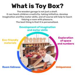 Toddler Boy Christmas Gift For Kid Toy Personalized Wooden Car Storage Garage Parking 2 6 5 4 3 Year Old Present New Hanukkah - thumbnail 2