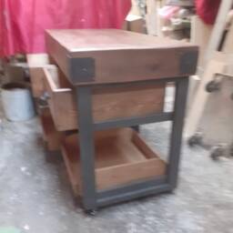 Butchers Block Style Kitchen Island On Castors - thumbnail 2