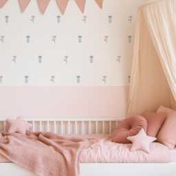 Soft Pastel Floral Wall Stickers - Meadow Flower Decal Wildflower PVC Free, No Odour Kids Fabric Peel & Stick
