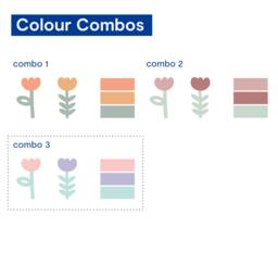 Soft Pastel Floral Wall Stickers - Meadow Flower Decal Wildflower PVC Free, No Odour Kids Fabric Peel & Stick - thumbnail 4