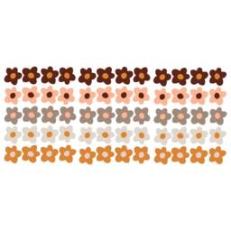 Retro Daisy Fabric Wall Stickers Removable Nursery Decor - 60 Pc - thumbnail 2