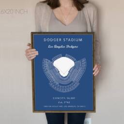 Dodgers, Lakers, Rams. Set Of 3 Prints Or Canvases, Dodgers Stadium, Staples Center, Los Angeles Memorial Coliseum, Choose Your Team - thumbnail 2
