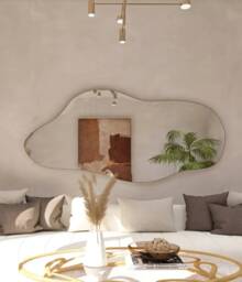 Asymmetrical Wall Mirror Large Decorative Irregular Mirror - thumbnail 1