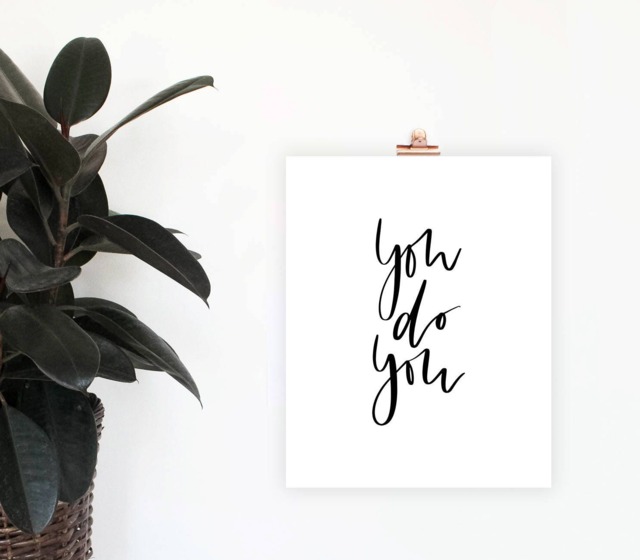 You Do Print, Digital Download, Minimalist Office Decor, Wall Art, Simple Home Lettered Black & White - image 1