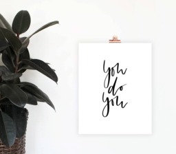 You Do Print, Digital Download, Minimalist Office Decor, Wall Art, Simple Home Lettered Black & White - thumbnail 1