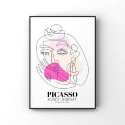 Picasso Print, Poster, One Line Drawing, Art Exhibition Art, Sketch, Home Decor - thumbnail 3