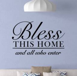 Bless This Home & All Who Enter Wall Decal Entryway Poster Religious Welcome Sign Quote Vinyl Sticker Gift Hallway Decor Art 4-83 - thumbnail 1