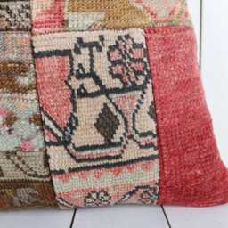 Vintage Turkish Kilim Pillow Cover Bohemian Accent Cushion - 16x16 - thumbnail 3