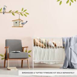 Tufted Titmouse - Fabric Wall Decal Feather Mej - thumbnail 3