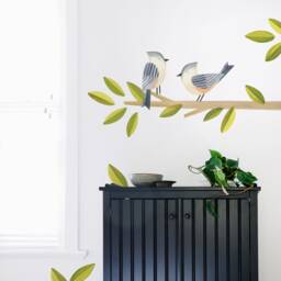 Tufted Titmouse - Fabric Wall Decal Feather Mej - thumbnail 2