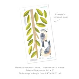 Tufted Titmouse - Fabric Wall Decal Feather Mej - thumbnail 4