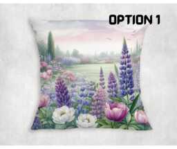 Pastel Spring Garden Cushion Cover Floral Canvas Pillow - thumbnail 1