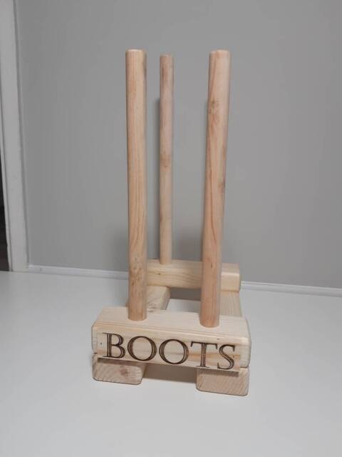 2 Pair Waxed Personalised Wellington Boot Wooden Stand, Shoe Storage, Wellies Rack, Welly Shoe Organiser, Outdoor Entryway Cabinet - image 1