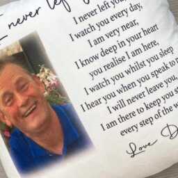 Personalised Memorial Keepsake Cushion Of A Loved One , I Never Left You , Cuddle Gift , in Loving Memory , Heaven - thumbnail 2