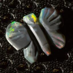 Rainbow Blackopal Butterfly With Red Green & Blue Fire Opal Carving - 1.8 Cts - thumbnail 2