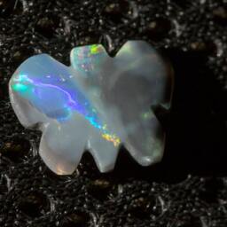 Rainbow Blackopal Butterfly With Red Green & Blue Fire Opal Carving - 1.8 Cts - thumbnail 3
