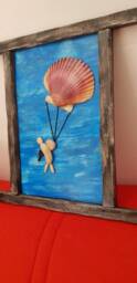 Picture Of Stones, Paratrooper, Stone Art, Parachutist Made Shell, Drawing With Gigt, Wall Decoration, Soldier - thumbnail 4