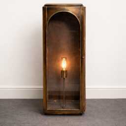 Handmade Brass Outdoor Wall Lantern - Dark Bronze Exterior Light With Fiberglass Panels Custom Size & Finish Luxury Sconce - thumbnail 2