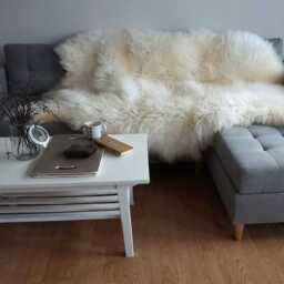 "Giant Sheepskin Triple Xxl White Throw Genuine Leather Sheep Skin 64"" X 46" - thumbnail 2