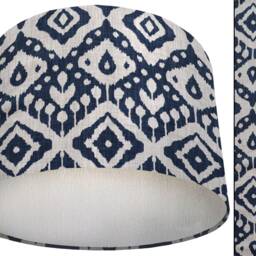 Handmade Blue Geometric Lampshade Bohemian Light Fixture - thumbnail 3