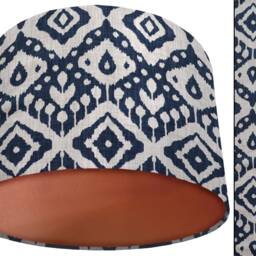Handmade Blue Geometric Lampshade Bohemian Light Fixture - thumbnail 2