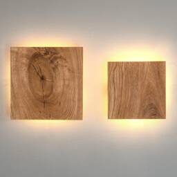 Handcrafted Oak Wood Wall Sconce, Luna Q, Ambient Lamp, Rustic Bedside Light - thumbnail 2