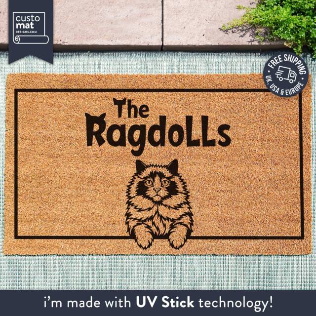 Personalized Family Name Ragdoll Cat Doormat - Porch D??cor Gift For Lovers Welcome Home - image 1