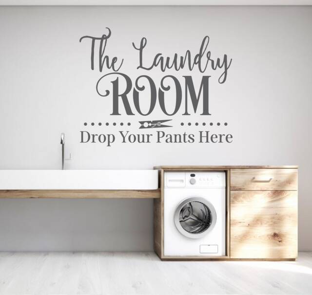 Laundry Room - Drop Your Pants Here Wall Decal Vinyl Art Stickers Decor - image 1