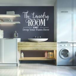 Laundry Room - Drop Your Pants Here Wall Decal Vinyl Art Stickers Decor - thumbnail 3