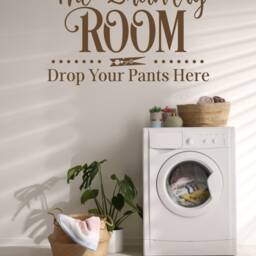 Laundry Room - Drop Your Pants Here Wall Decal Vinyl Art Stickers Decor - thumbnail 2