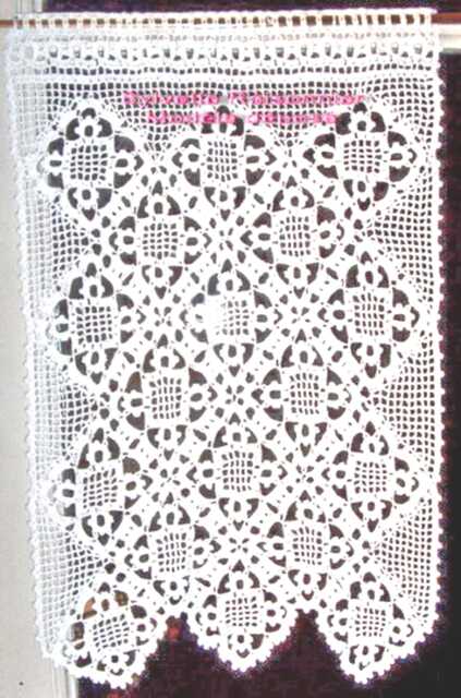 Handmade Crocheted Curtain/Brise, French Craftsmanship, Sylvette Raisonnier Design, Belle Model - image 1