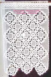 Handmade Crocheted Curtain/Brise, French Craftsmanship, Sylvette Raisonnier Design, Belle Model - thumbnail 1