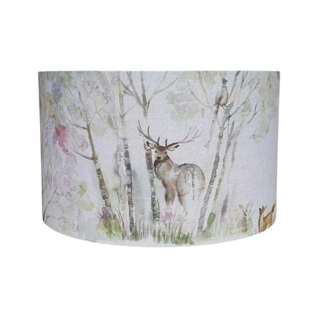 Voyage Maison Enchanted Forest Drum Lampshade Handmade Woodland Animal Scene - image 1