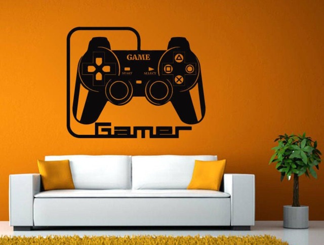 Video Game Controller Joystick Gamer Gaming We Love Let's Play Tv Wall Or Window Sticker Decal Vinyl Fathead Mural Decor L2031 - image 1