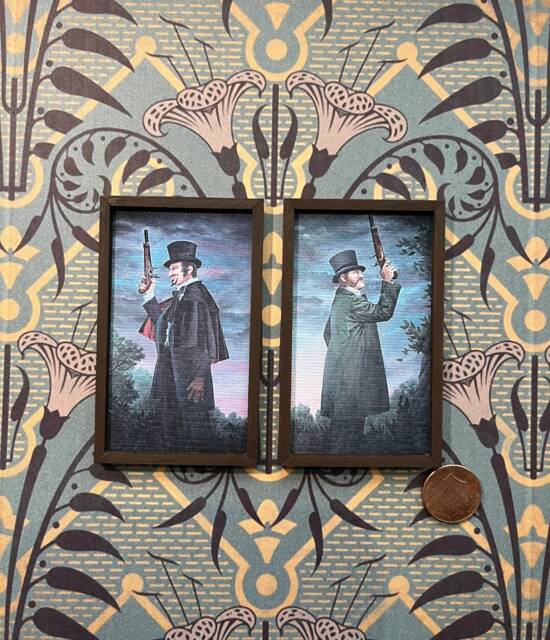 Dueling Ghosts Changing Portraits Haunted Mansion Miniature Canvas Print